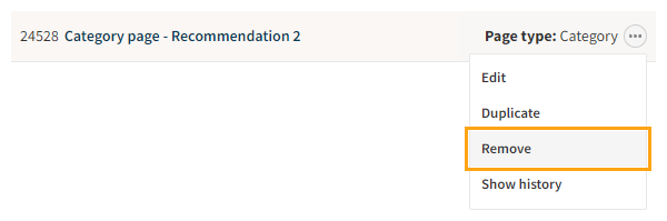 Removing a placement